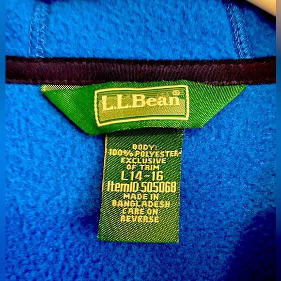 LL BEAN Youth Hooded Fleece - Picture 2 of 3